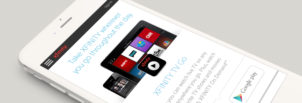 Comcast - Mobile Apps Website Redesign